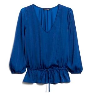 Satin Peplum Shaded Navy XS, S OR XL